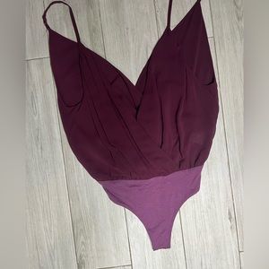 Wine Sheer Bodysuit